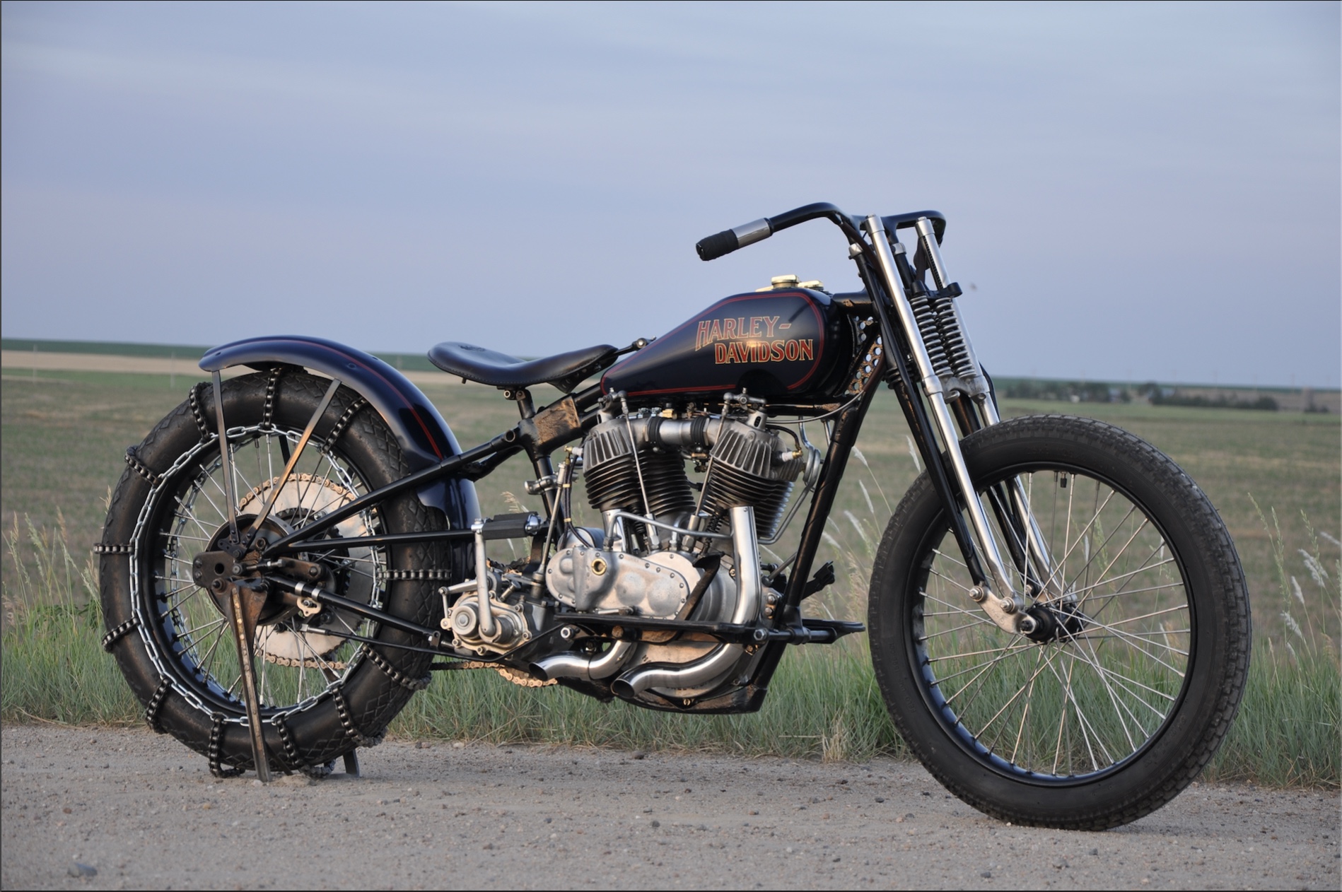 An antique motorcycle build from the Built The Traditional Way shop.